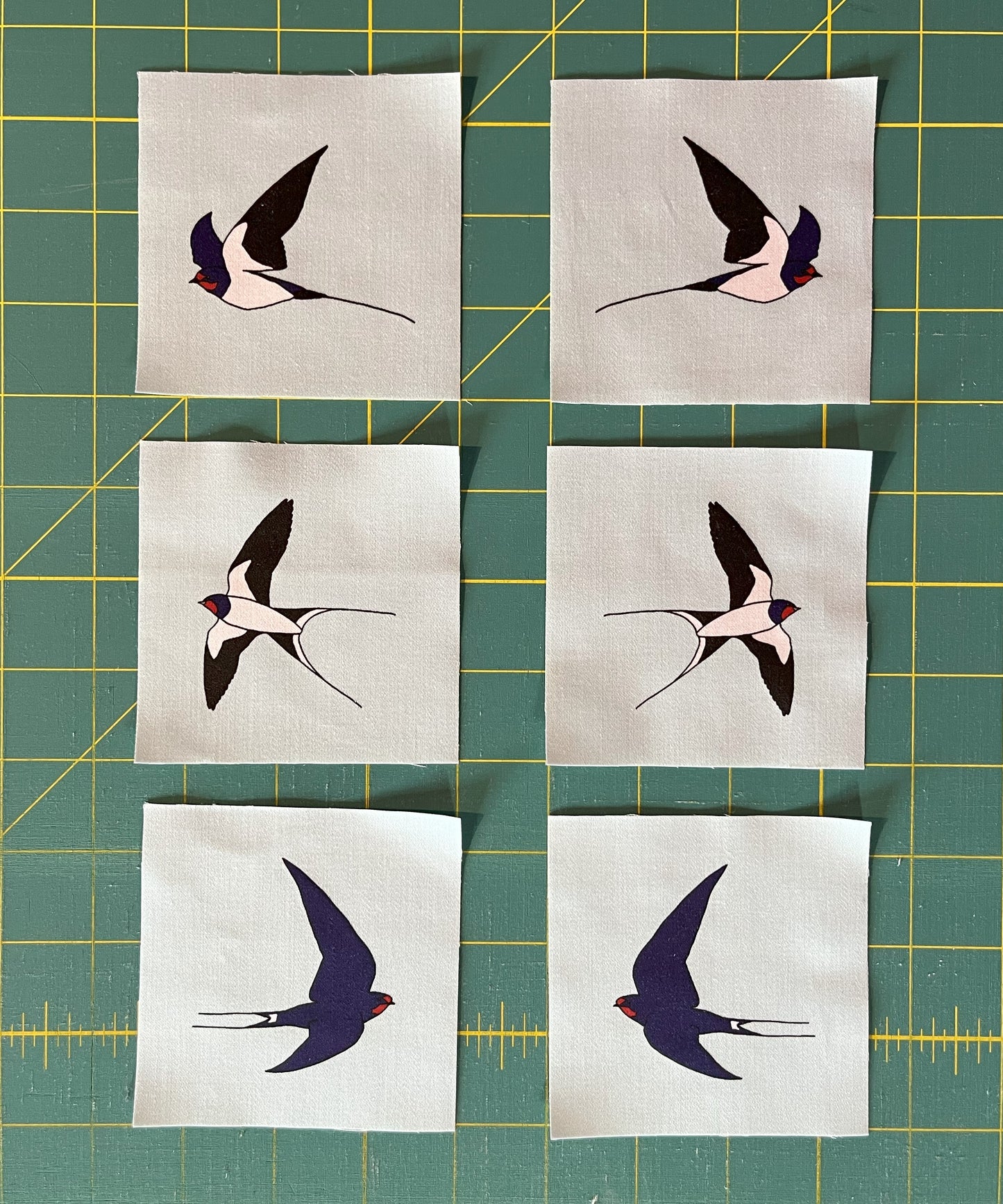 Summer swallow quilt fabrics