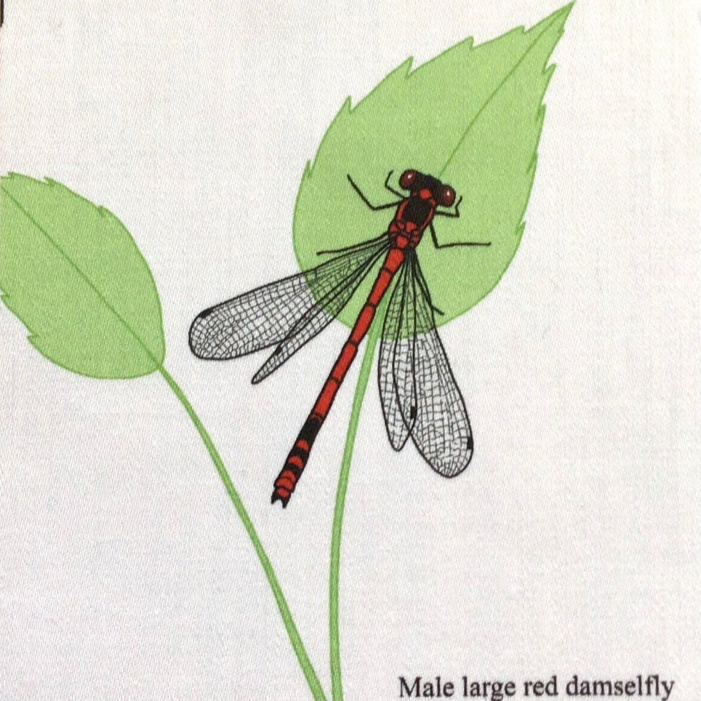 Damselfly fabric strip, 3 images