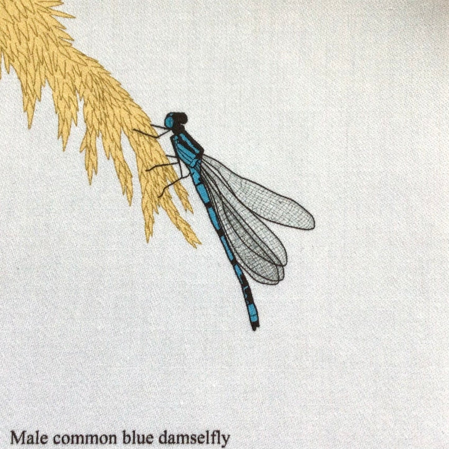 Damselfly fabric strip, 3 images