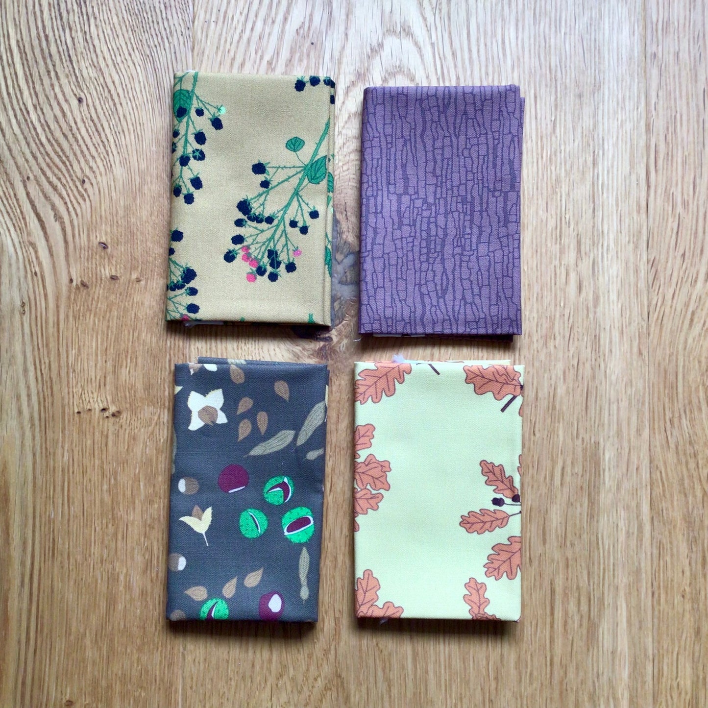 Autumn woodland fat eighth bundle, 4 designs