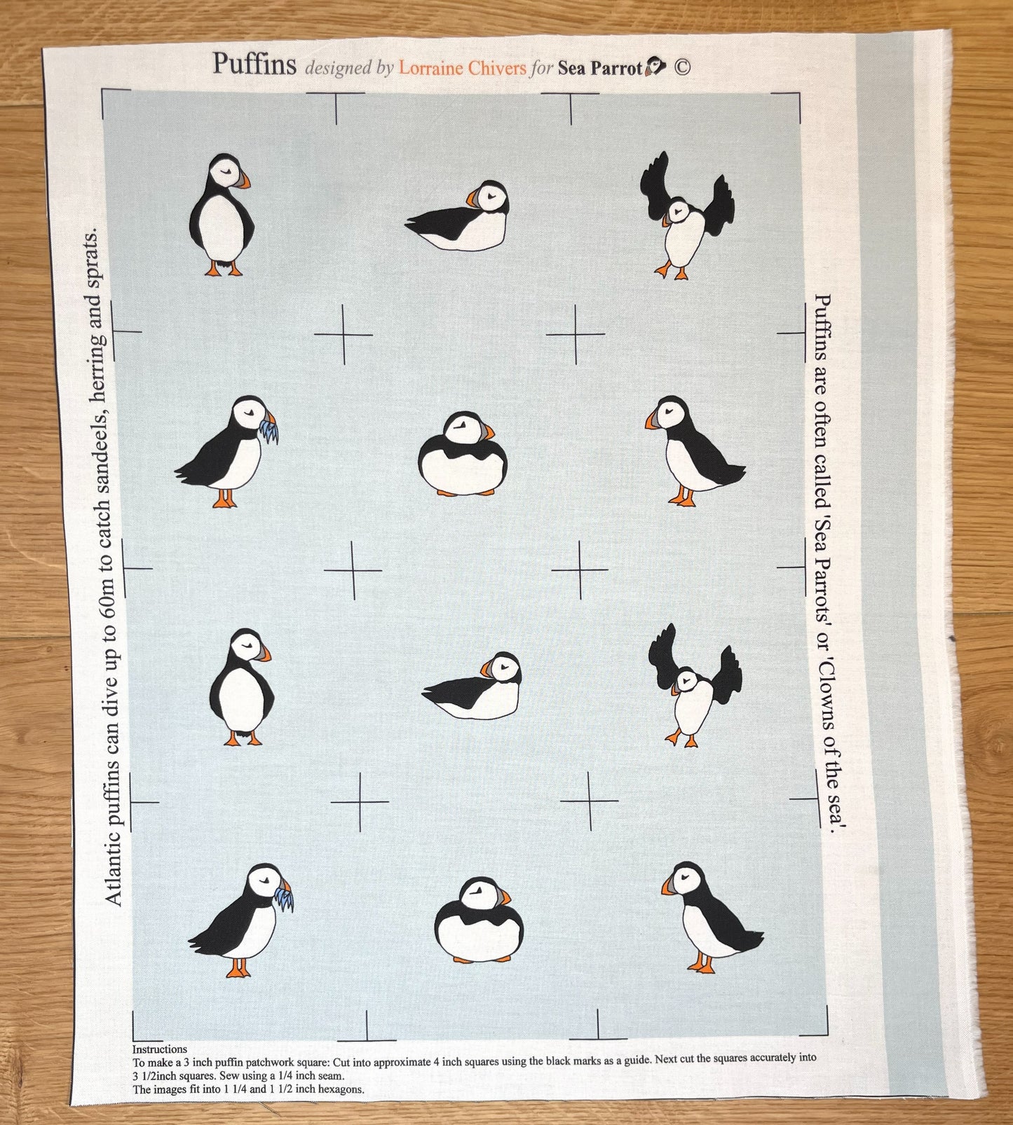 Puffin fabric panel - 12 images