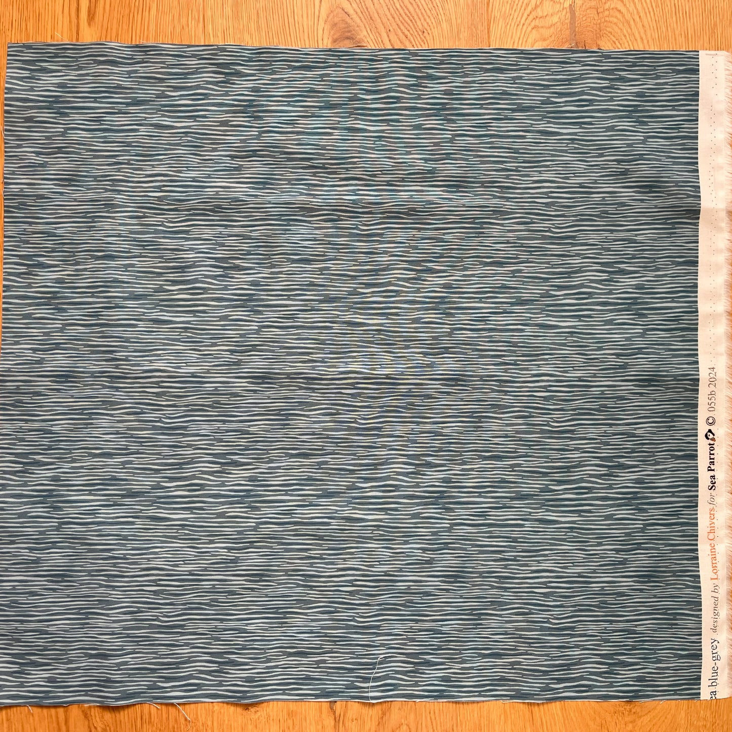 Calm sea fat quarter - blue-grey background
