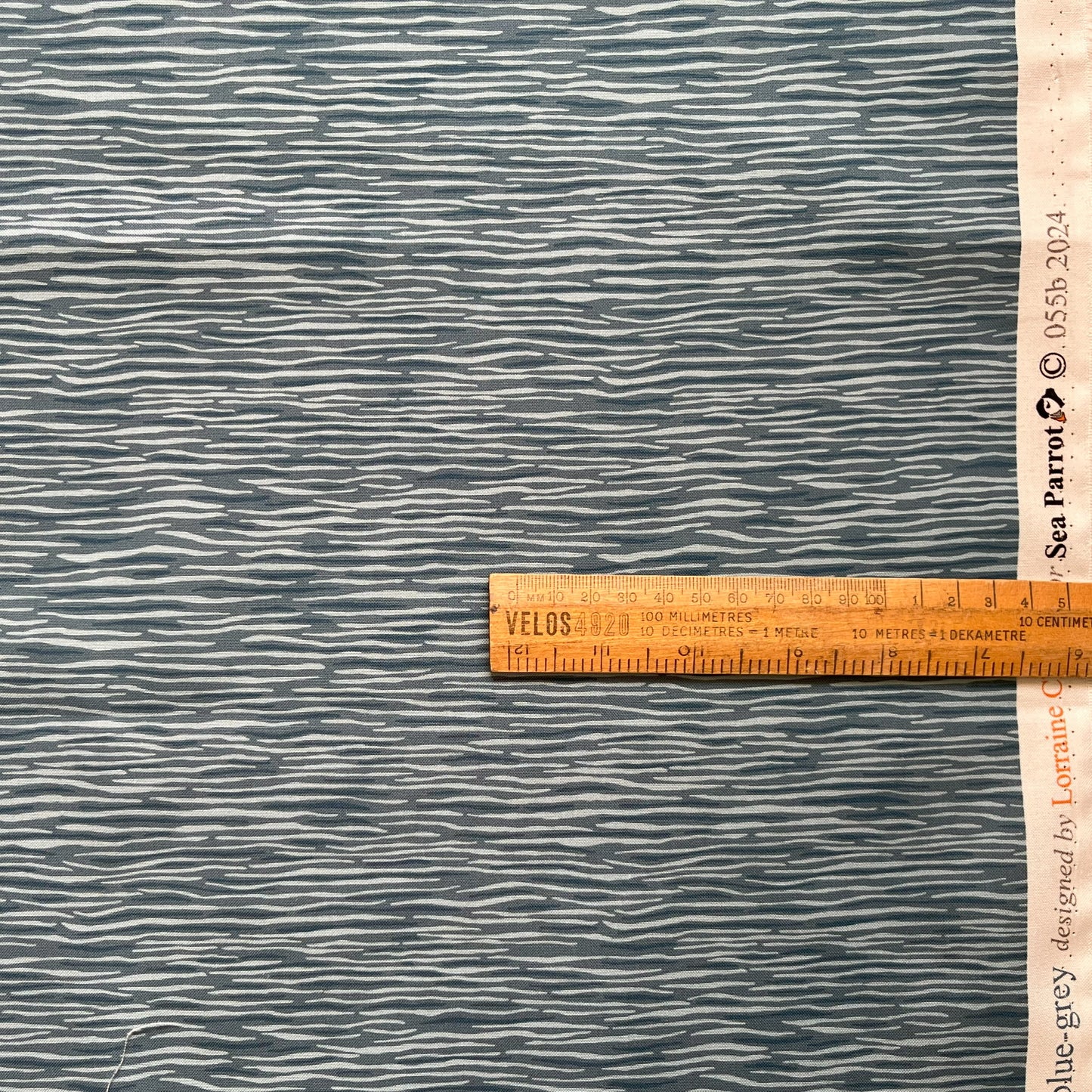 Calm sea fat quarter - blue-grey background