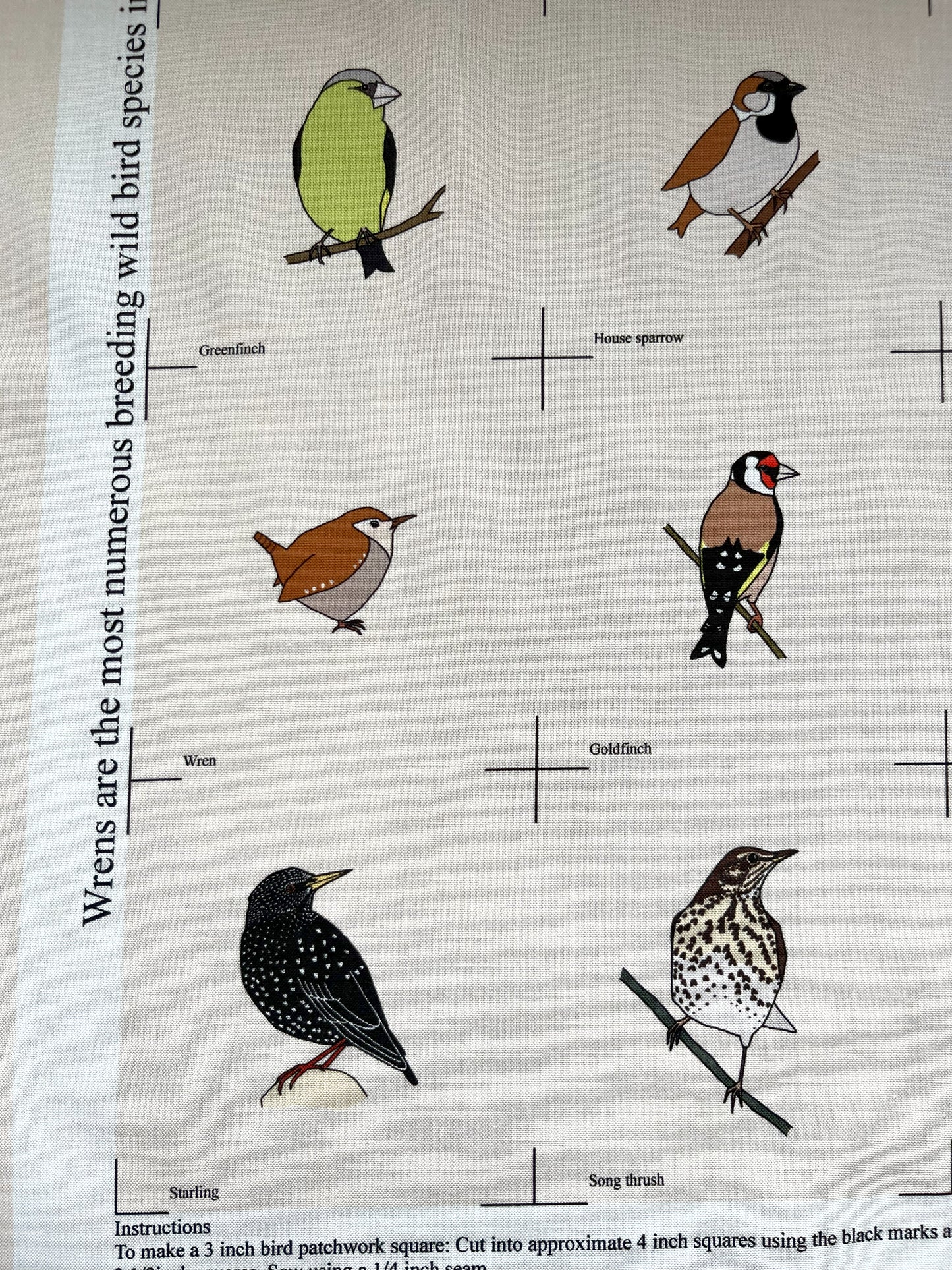 Garden bird panel - 12 designs