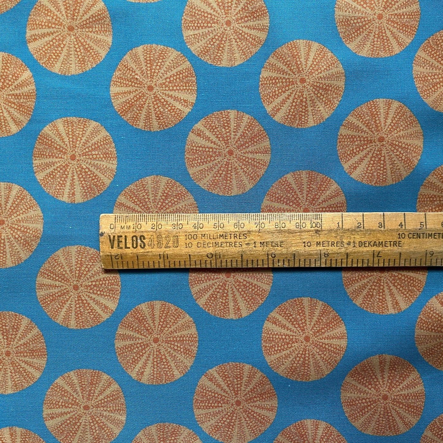 Sea urchin fat quarter - blue background