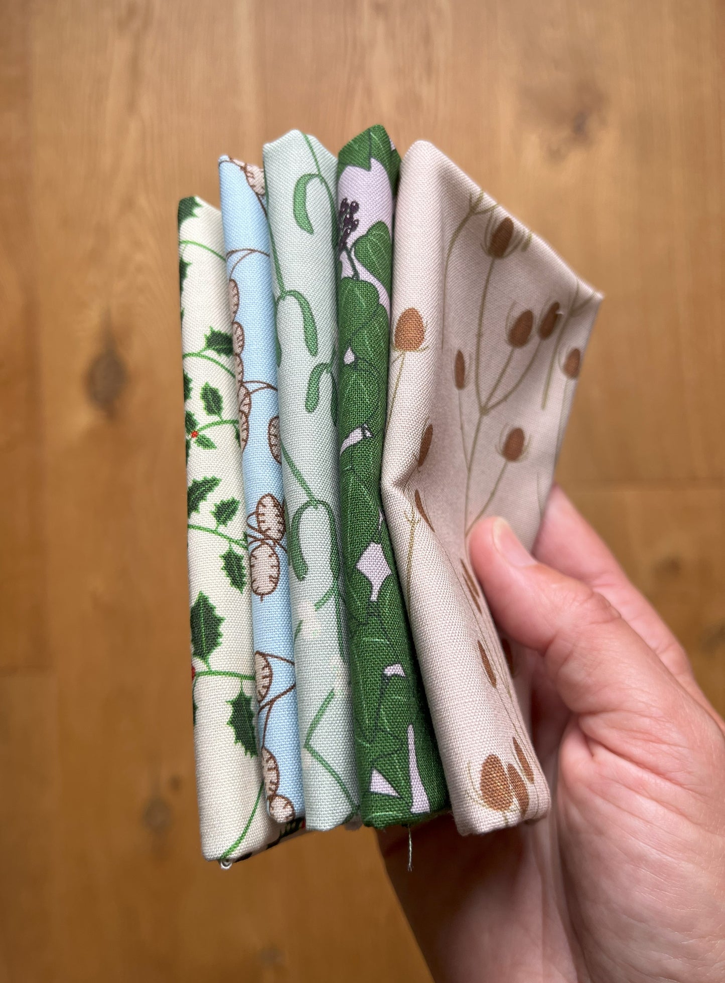 Winter hedgerow fat eighth bundle, 5 designs