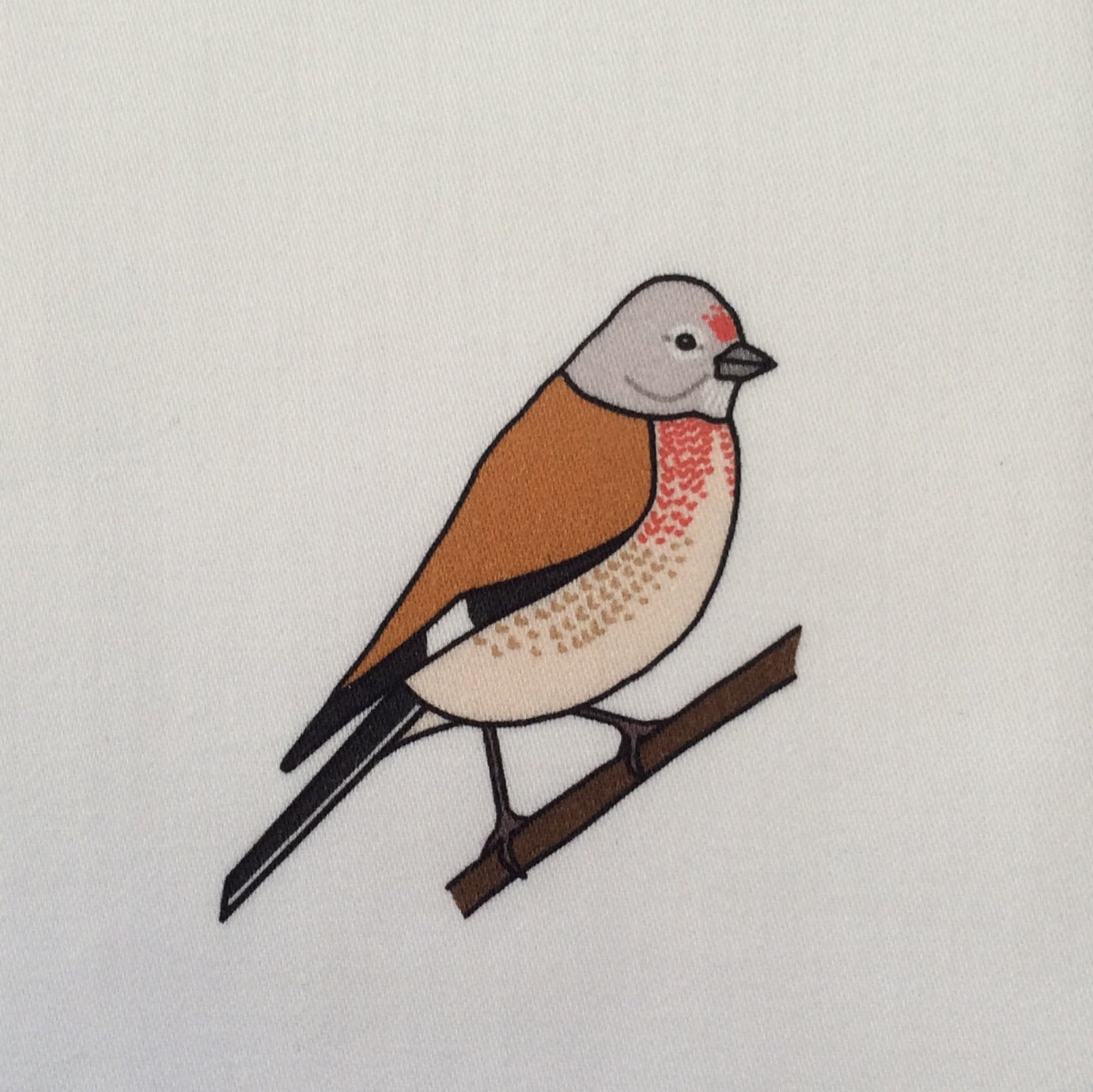 Winter hedgerow birds fabric strip, 9 images