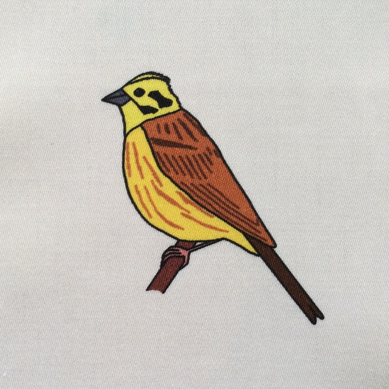 Winter hedgerow birds fabric strip, 9 images