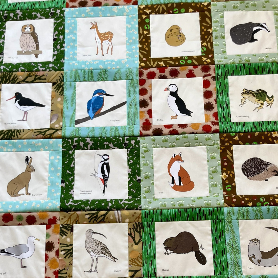 Large animal square quilt
