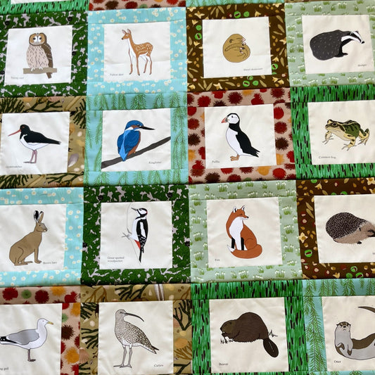 Large animal square quilt