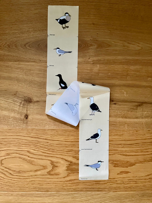 Seabirds (B) fabric strip, 9 images