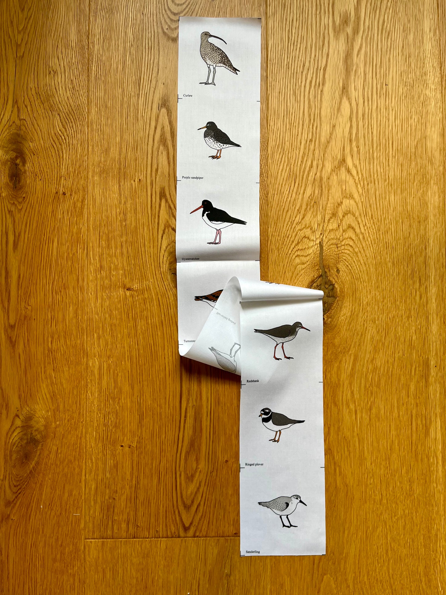 Seabirds (A) fabric strip, 9 images
