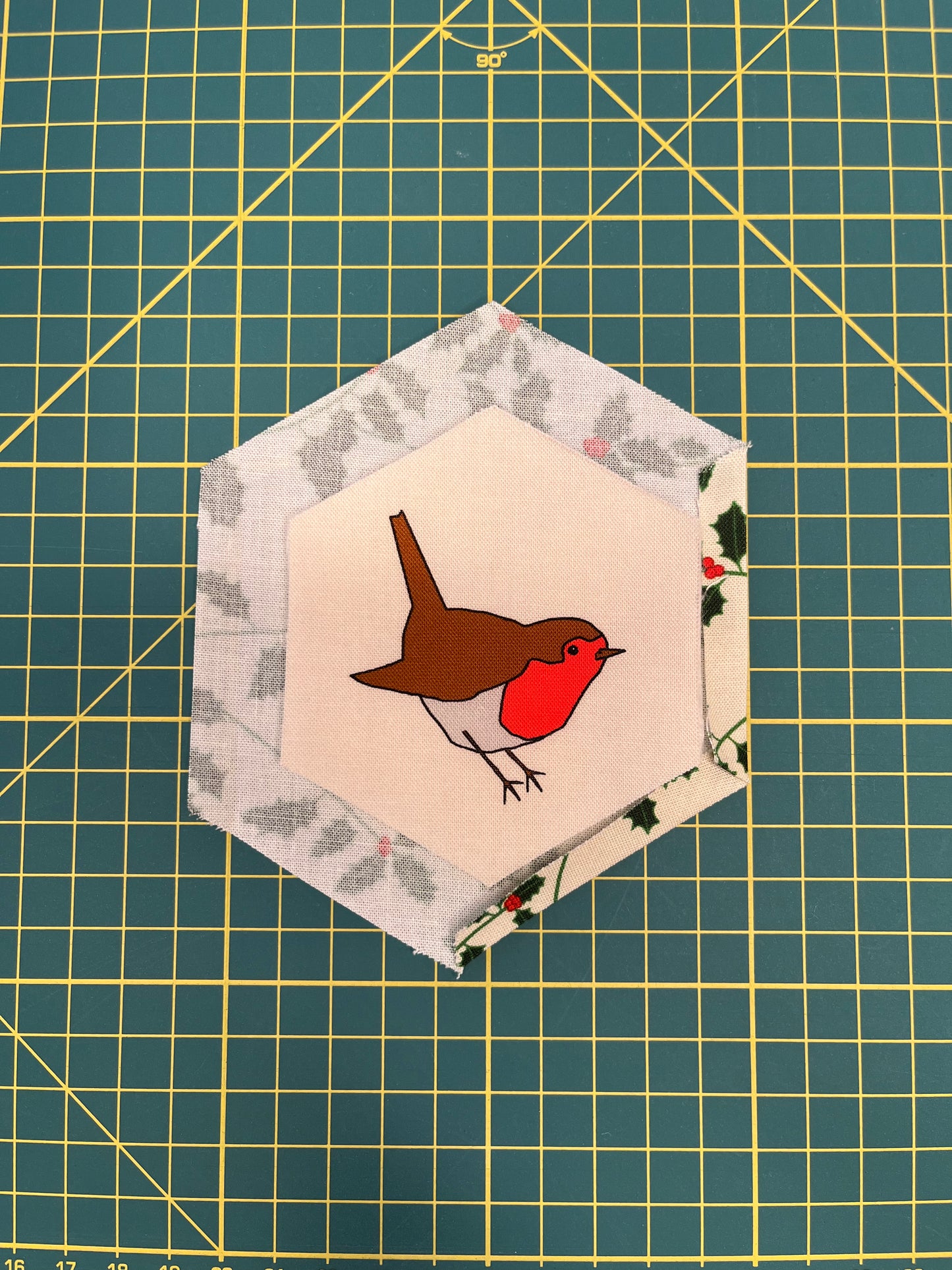 Quilt-as-you-go hexagon templates