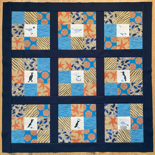 Simple seabird nine patch quilt fabrics