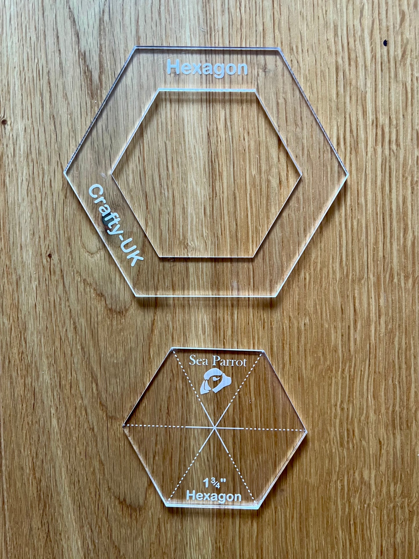 Quilt-as-you-go hexagon templates