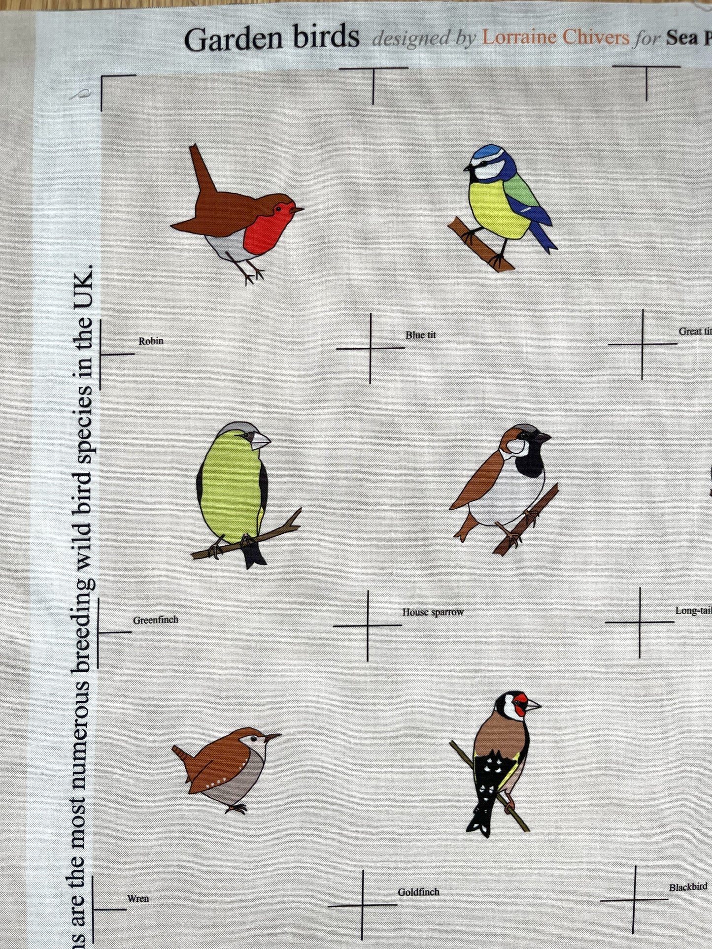 Garden bird panel - 12 designs