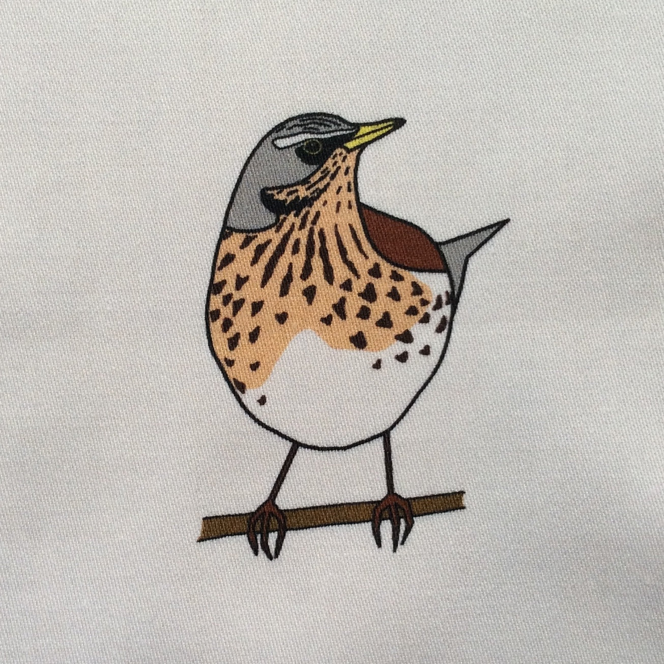 Winter hedgerow birds fabric strip, 9 images