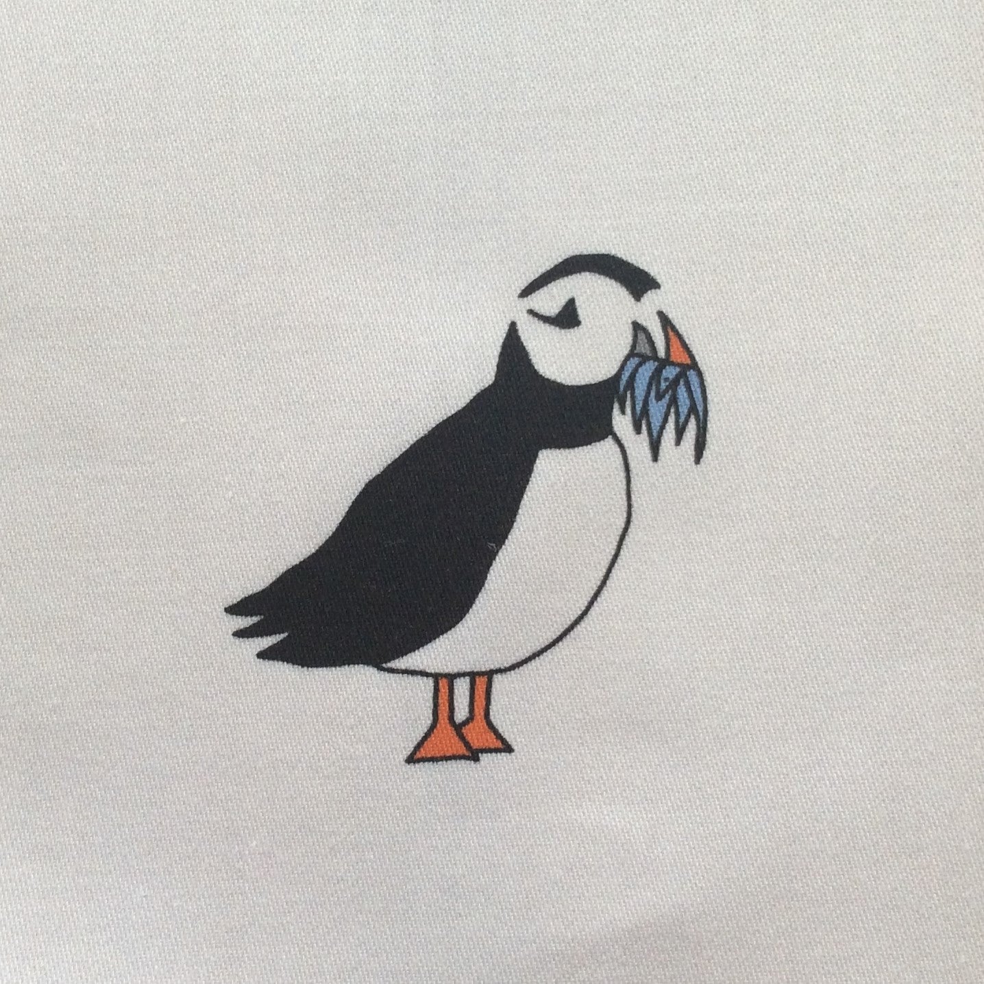 Puffins fabric strip, 6 images