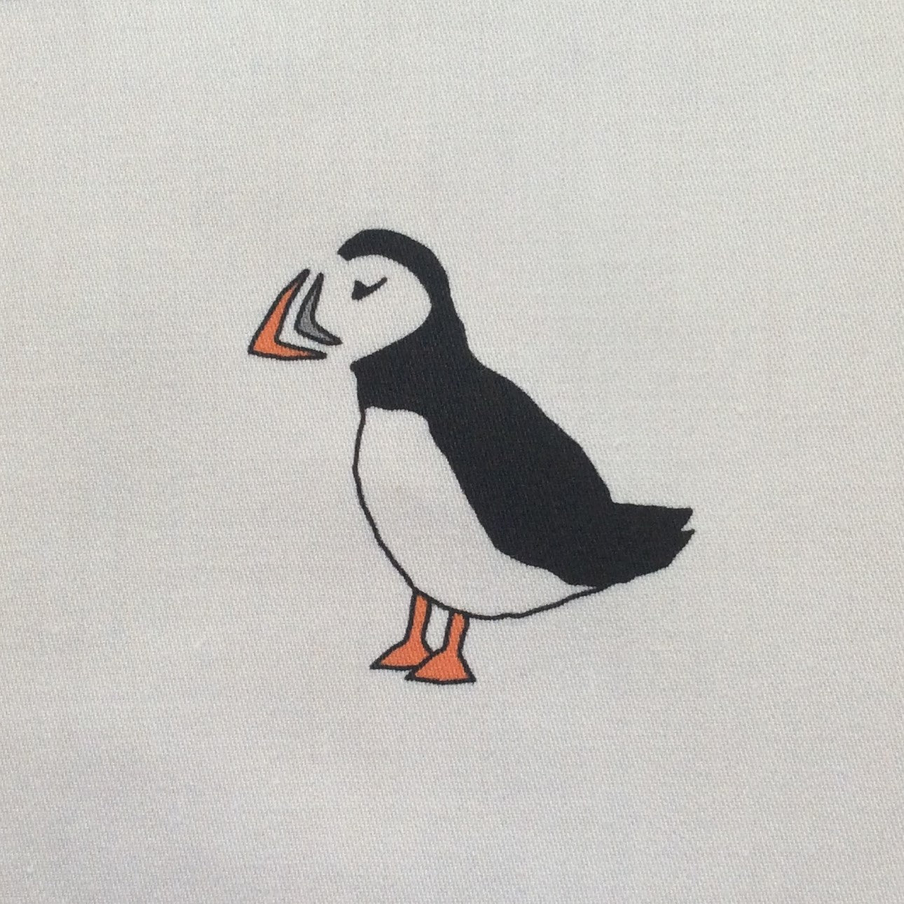 Puffins fabric strip, 6 images